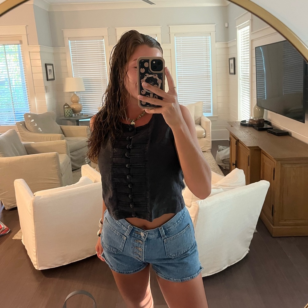 Black Cropped Tank Top